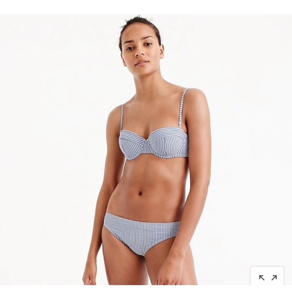 J. Crew Blue and White Striped Bikini